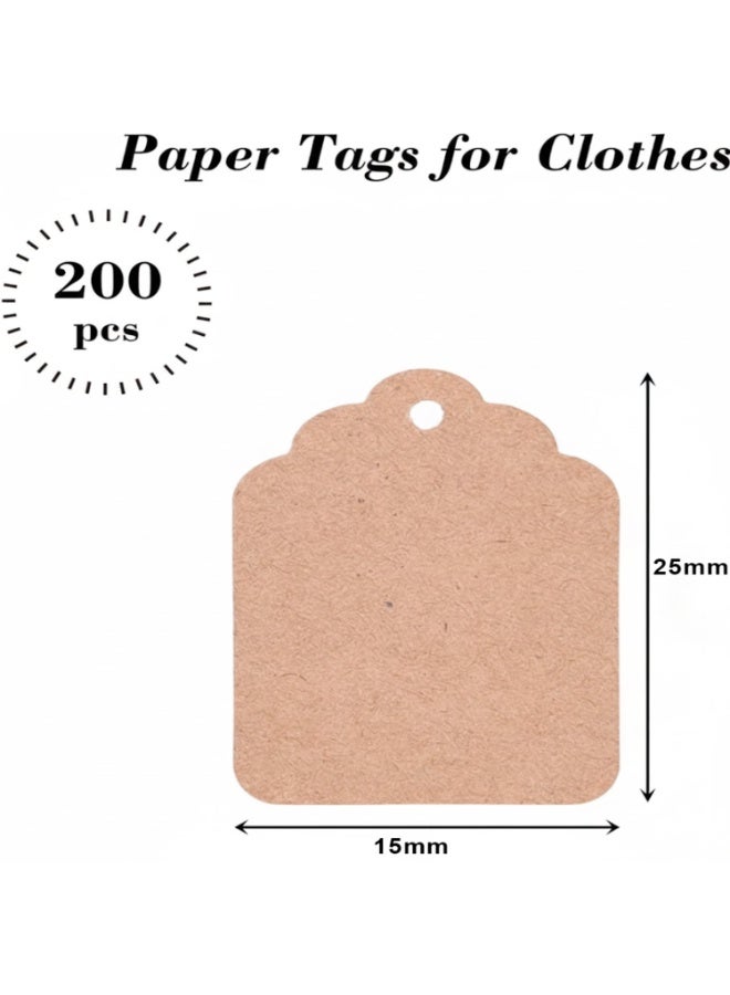 LYNLYN 200PCS Mini Kraft Price Tags with Elastic String, Blank Writable Paper Label Tags  for Jewelry Clothing and Gifts(15*25 mm) - Image 5